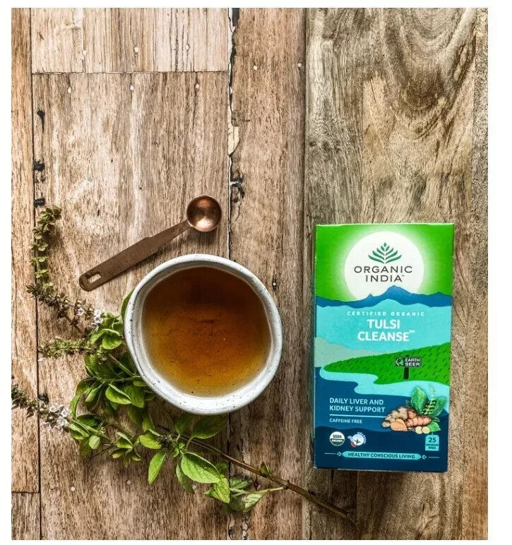 ORGANIC INDIA TEA TULSI CLEANSE 25 TEABAGS - Pack of 5  Free Shipping